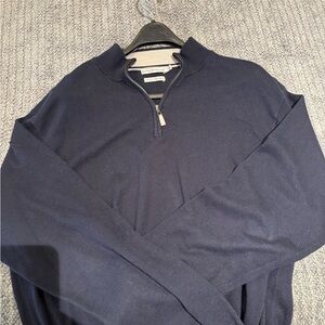 Peter Millar Dark Blue Quarter Zip Sweater